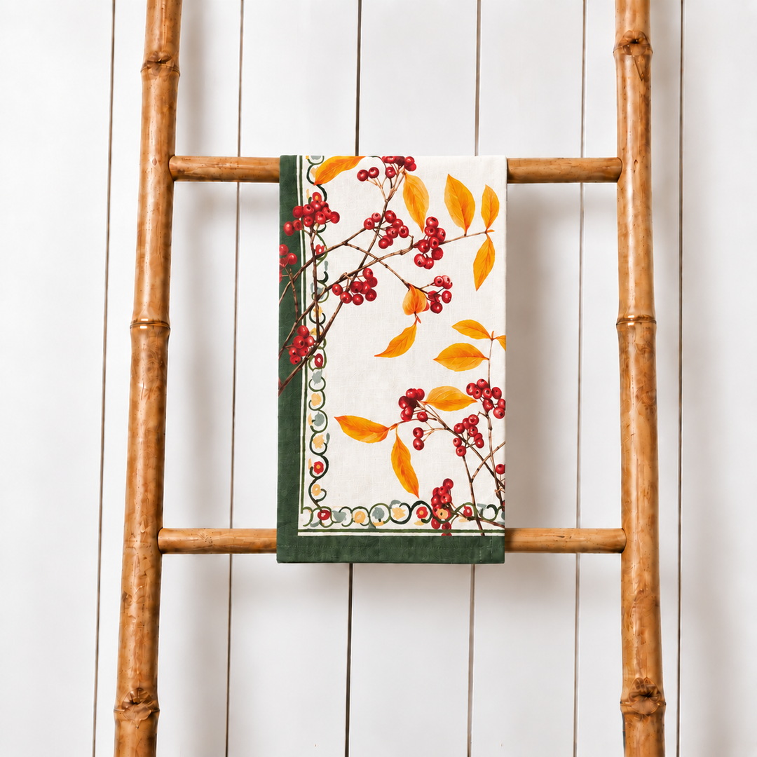 Cranberry - Green Tea Towel