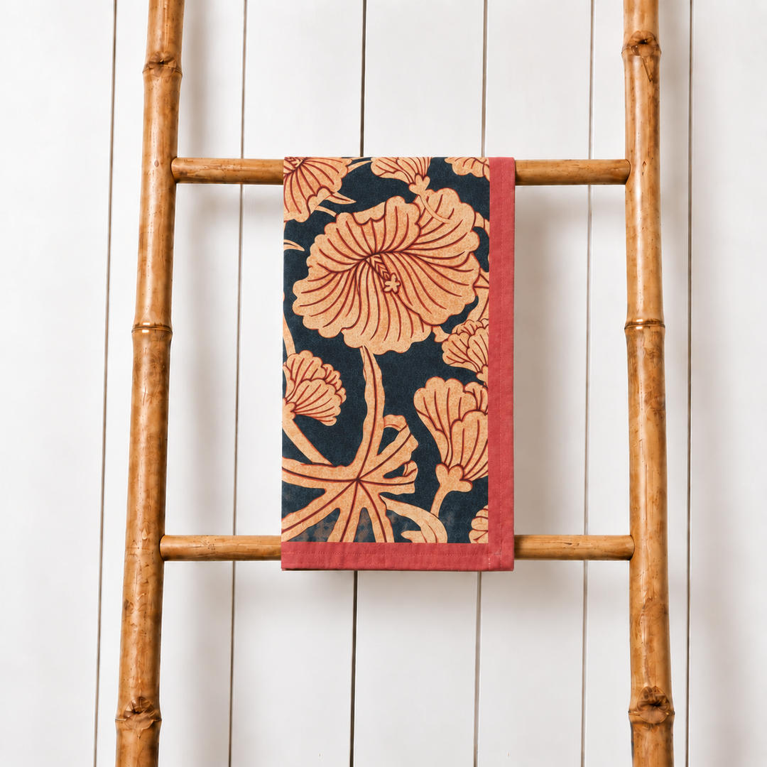 Hollyhock - Blue Tea Towel