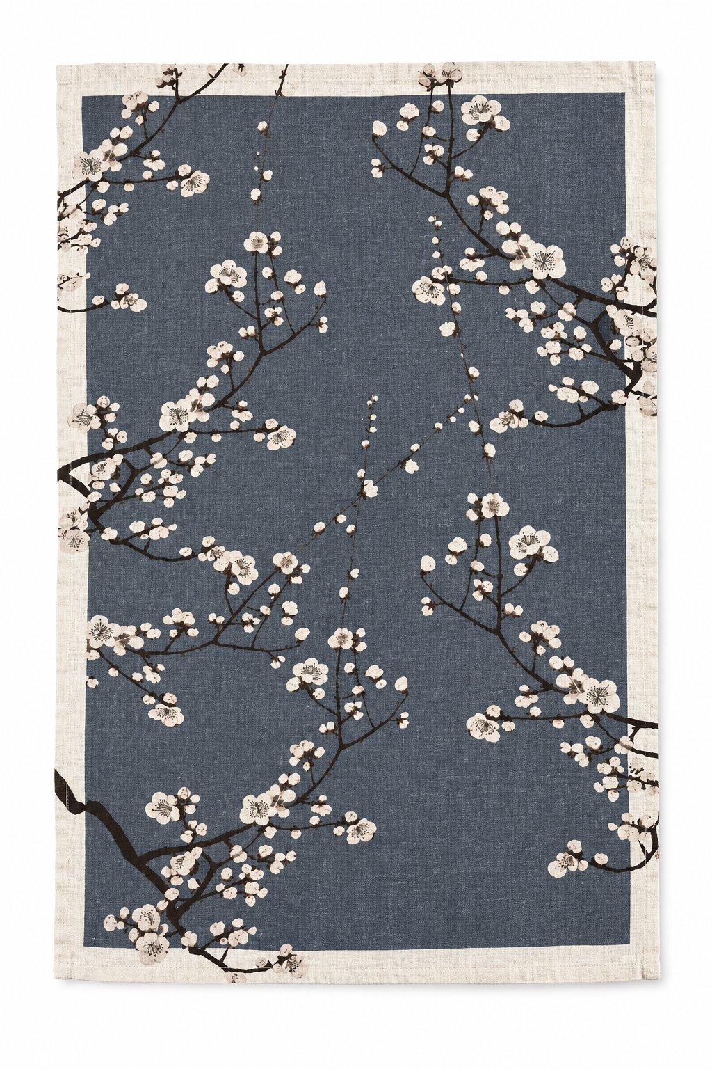 Plum Blossom - Gray Tea Towel