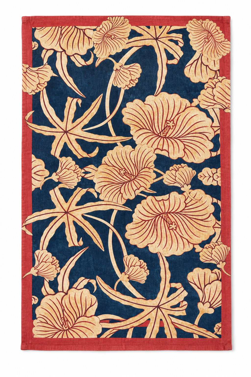 Hollyhock - Blue Tea Towel