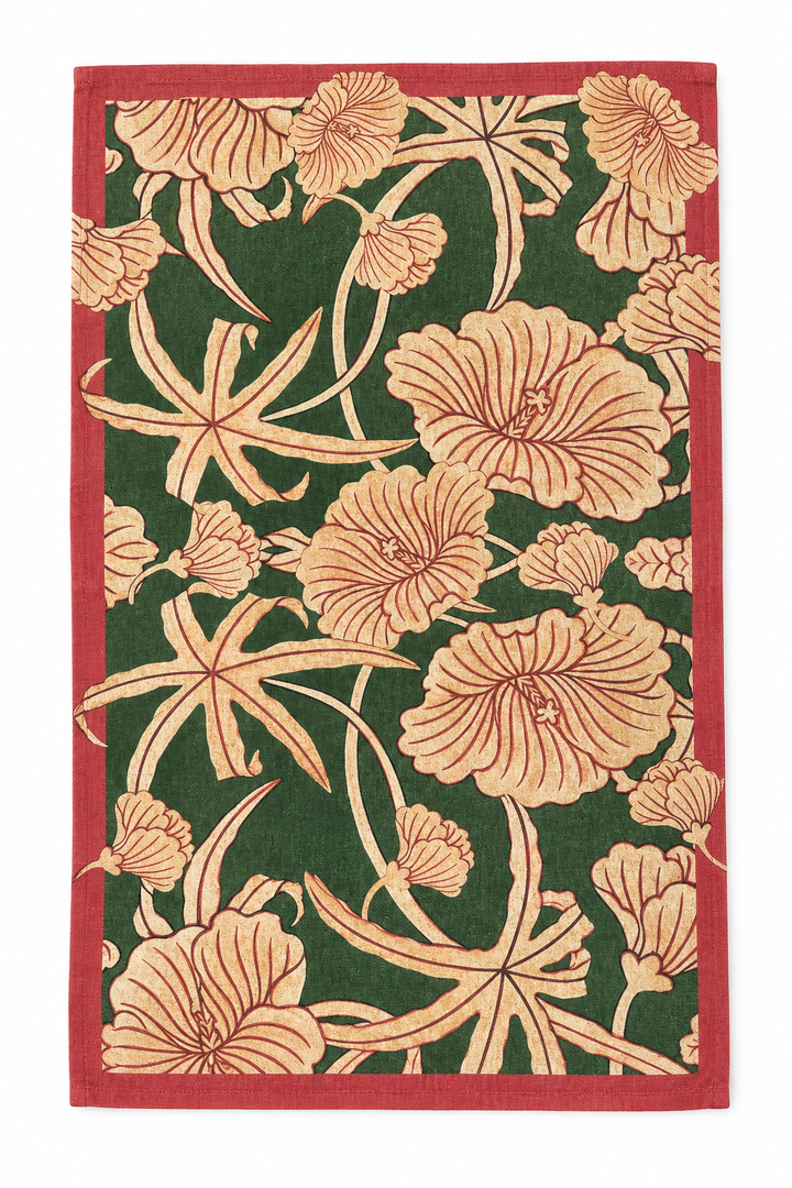 Hollyhock Green - Tea Towel