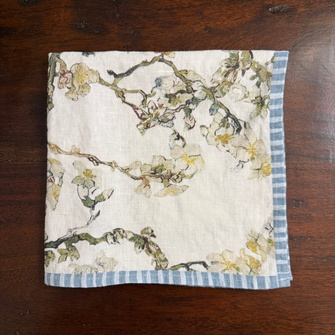 Almond Tree - White - Dinner Napkin 17.5x17.5