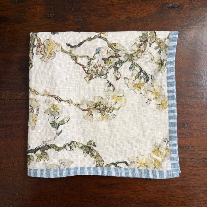 Almond Tree - White - Dinner Napkin 17.5x17.5