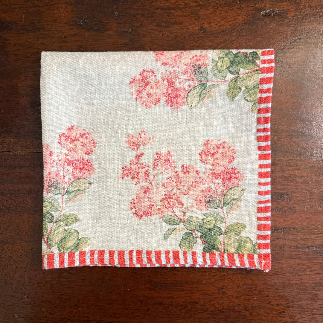 Hydrangea Branches - Sky - Dinner Napkin - 17.5x17.5
