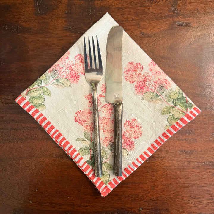 Hydrangea Branches - Sky - Dinner Napkin - 17.5x17.5