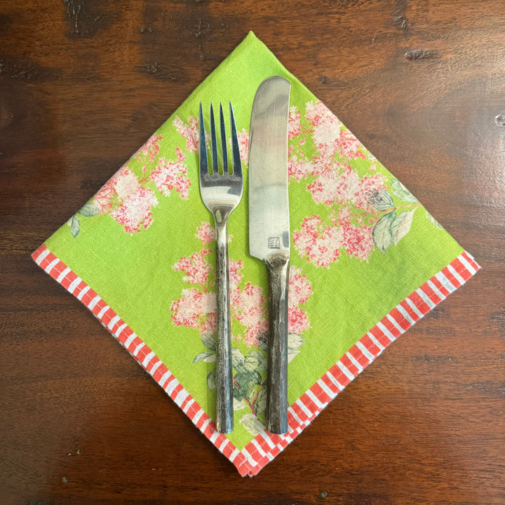 Hydrangea Branches - Green - Dinner Napkin - 17.5x17.5