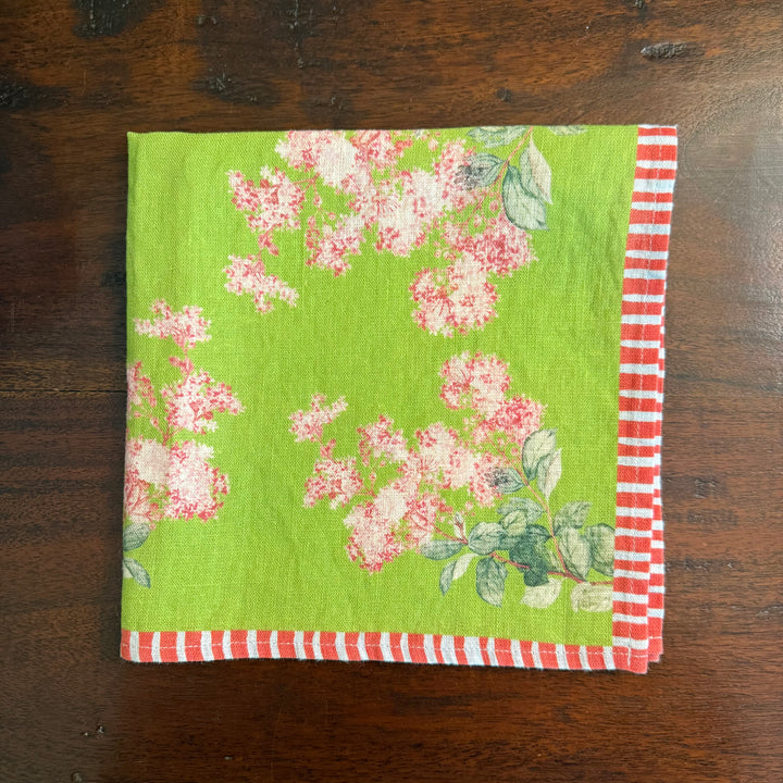 Hydrangea Branches - Green - Dinner Napkin - 17.5x17.5