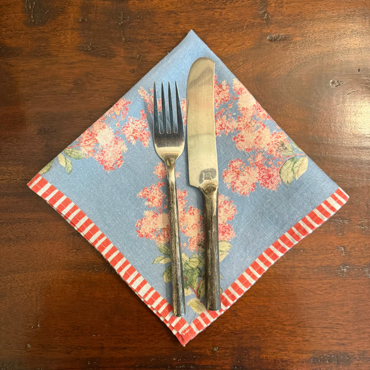 Hydrangea Branches - Indigo - Dinner Napkin - 17.5x17.5