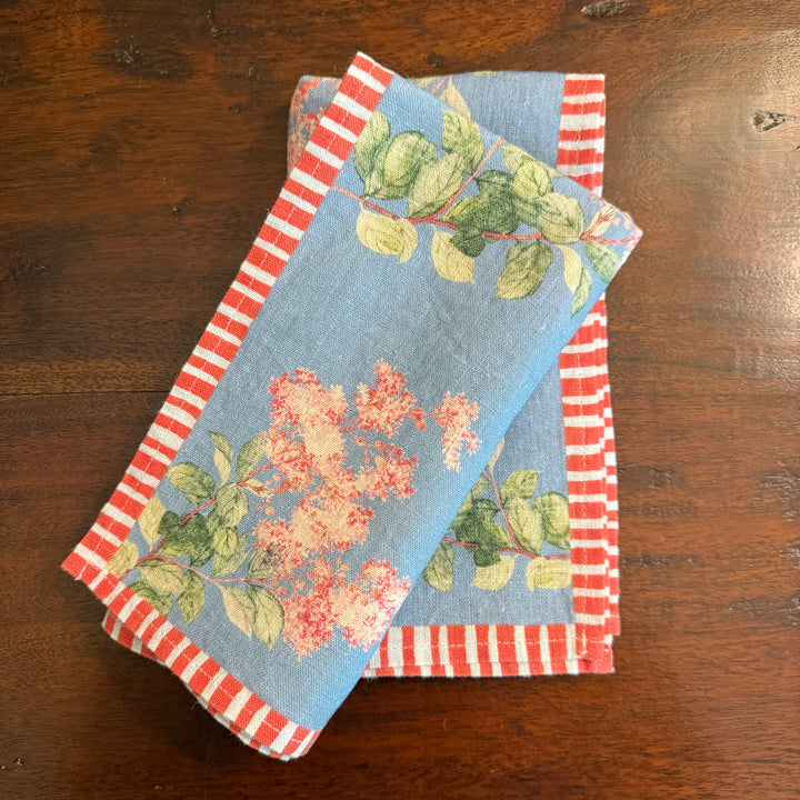 Hydrangea Branches - Indigo - Dinner Napkin - 17.5x17.5