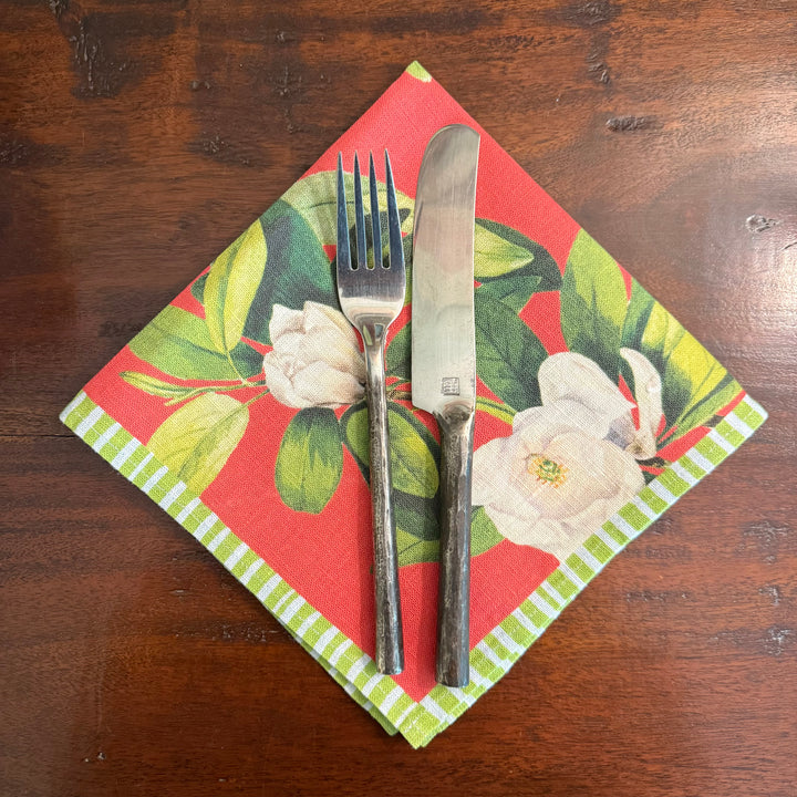 Magnolia - Rouge - Dinner Napkin 17.5x17.5