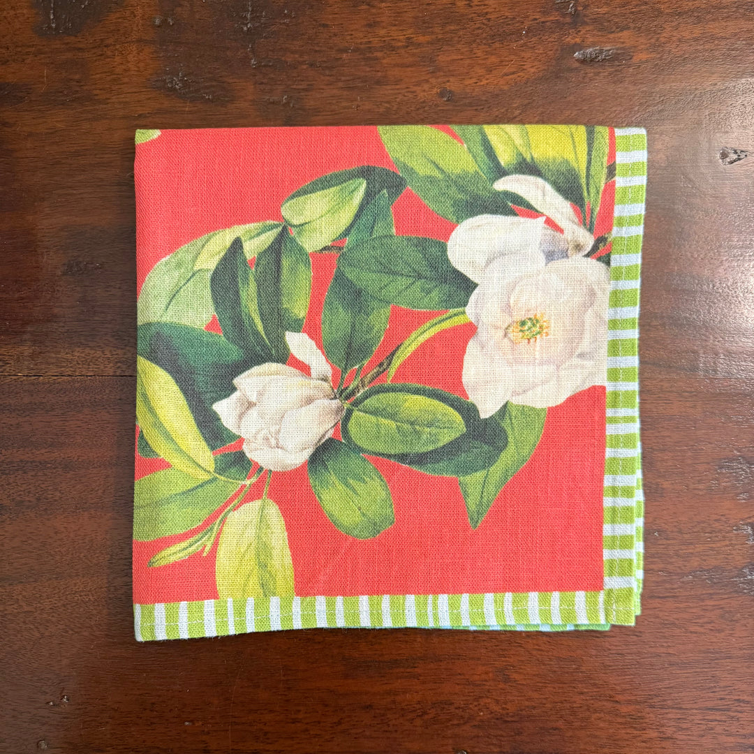 Magnolia - Rouge - Dinner Napkin 17.5x17.5