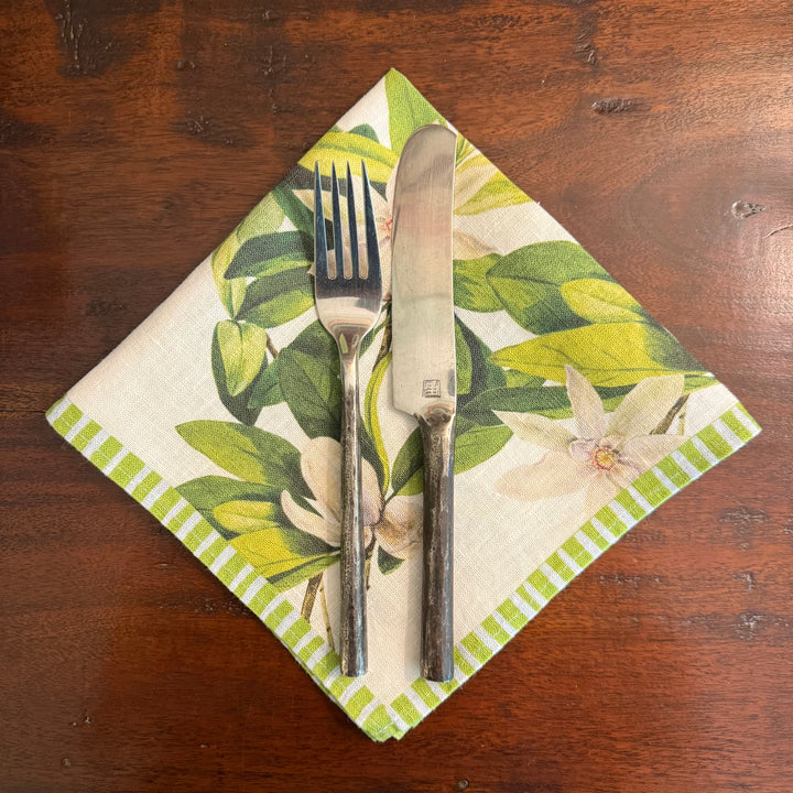 Magnolia - White - Dinner Napkin 17.5x17.5