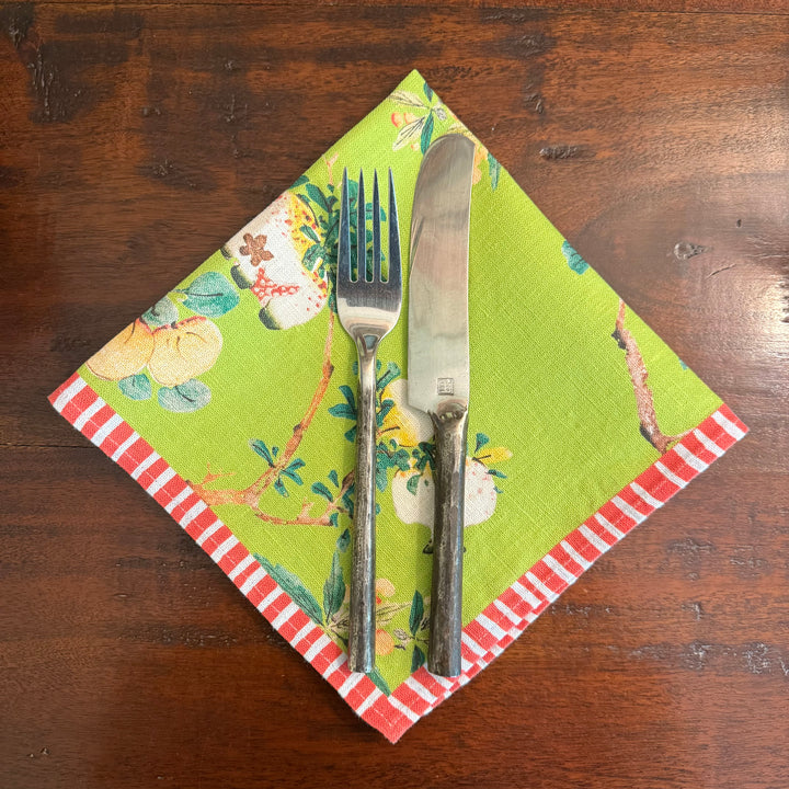 Pomegranates - Green - Dinner Napkin 17.5x17.5