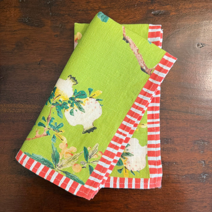 Pomegranates - Green - Dinner Napkin 17.5x17.5