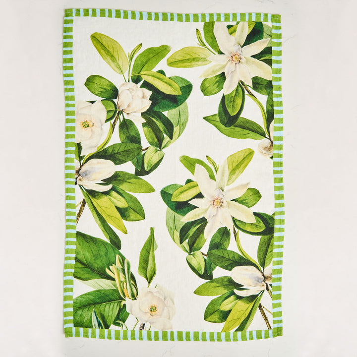 Magnolia - White Tea Towel