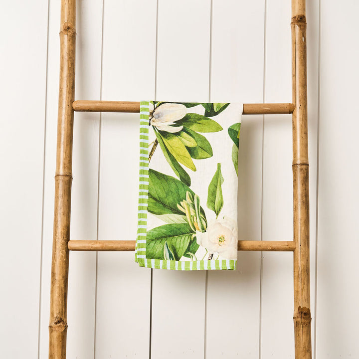 Magnolia - White Tea Towel