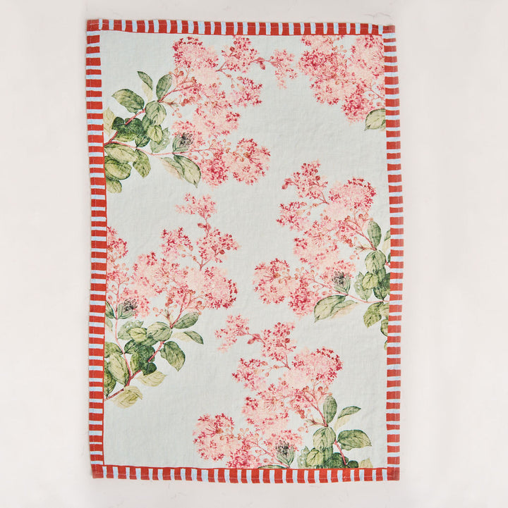 Tea Towel - Pure Linen - Hydrangea Sky - Vibrant Kitchen Textile