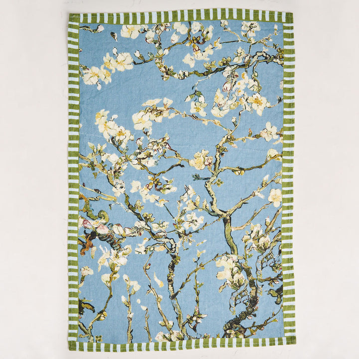 Tea Towel - Pure Linen - Almond Tree Indigo - Vibrant Kitchen Textile