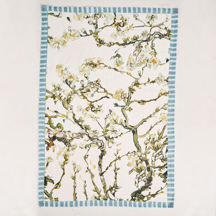 Tea Towel - Pure Linen - Almond Tree White - Vibrant Kitchen Textile