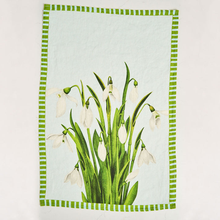 Tea Towel - Pure Linen - Snowbell Sky - Vibrant Kitchen Textile