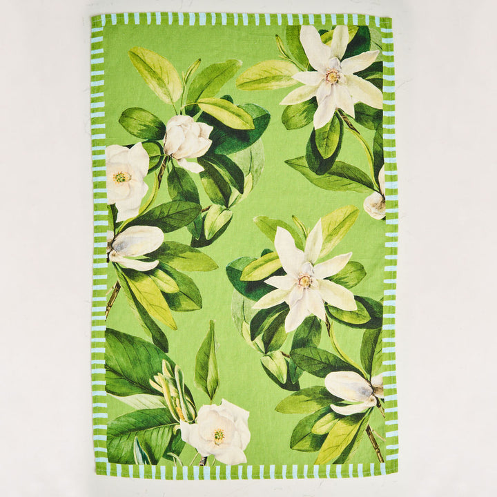 Tea Towel - Pure Linen - Magnolia Green - Vibrant Kitchen Textile