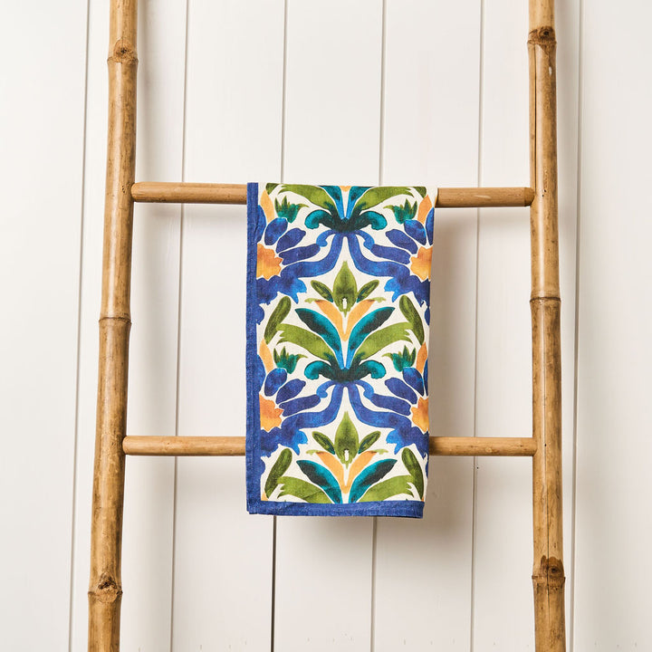 Tea Towel - Pure Linen - Madrid Damask - Vibrant Kitchen Textile