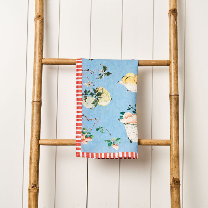 Tea Towel - Pure Linen - Fruit Bowl Indigo - Vibrant Kitchen Textile