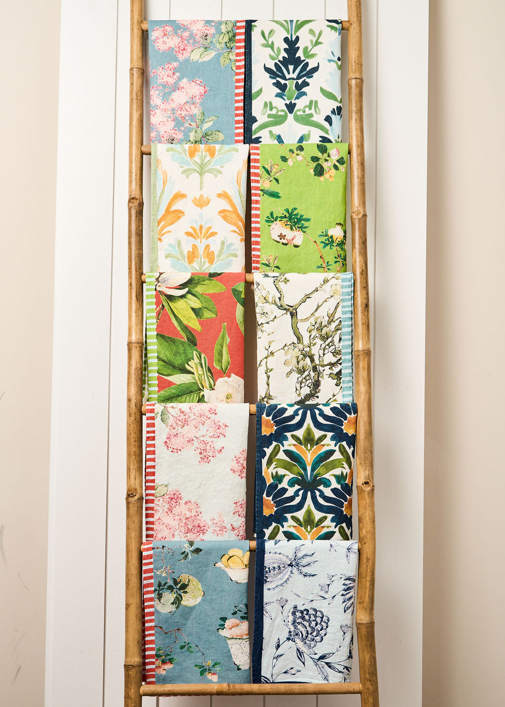 Tea Towel - Pure Linen - Hydrangea Indigo - Vibrant Kitchen Textile