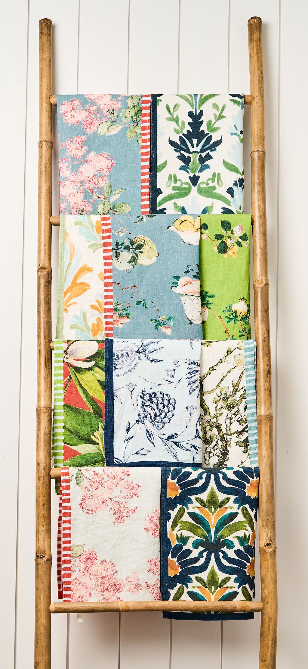 Tea Towel - Pure Linen - Hydrangea Sky - Vibrant Kitchen Textile